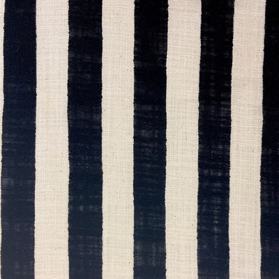 Black Striped Linen Like Slub 