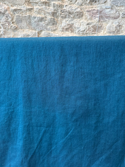  Petrol Washed Linen Mix Fabric