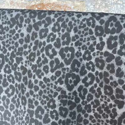 Grey Ace Animal Print Denim by Fabric Godmother