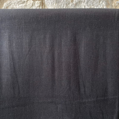 Black Viscose Linen Slub By Modelo Fabrics