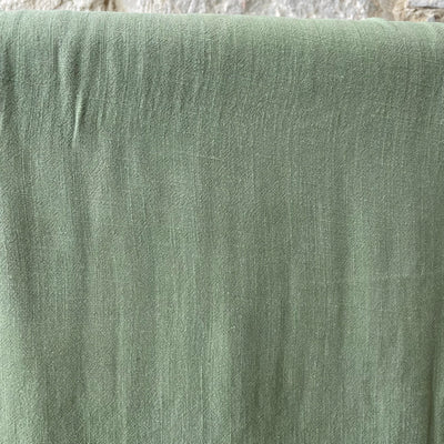 Sage Green Viscose Linen Slub By Modelo Fabrics