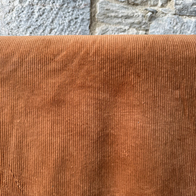 Cognac Washed Stretch Corduroy 6W Fabric