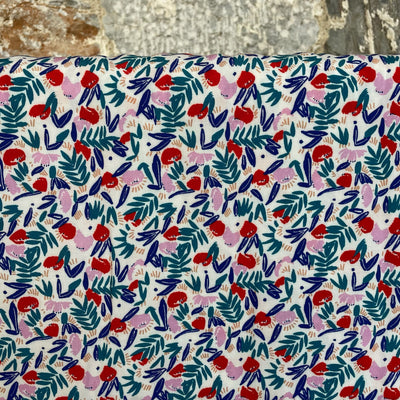 Jungle of Flowers Red Viscose by Cousette