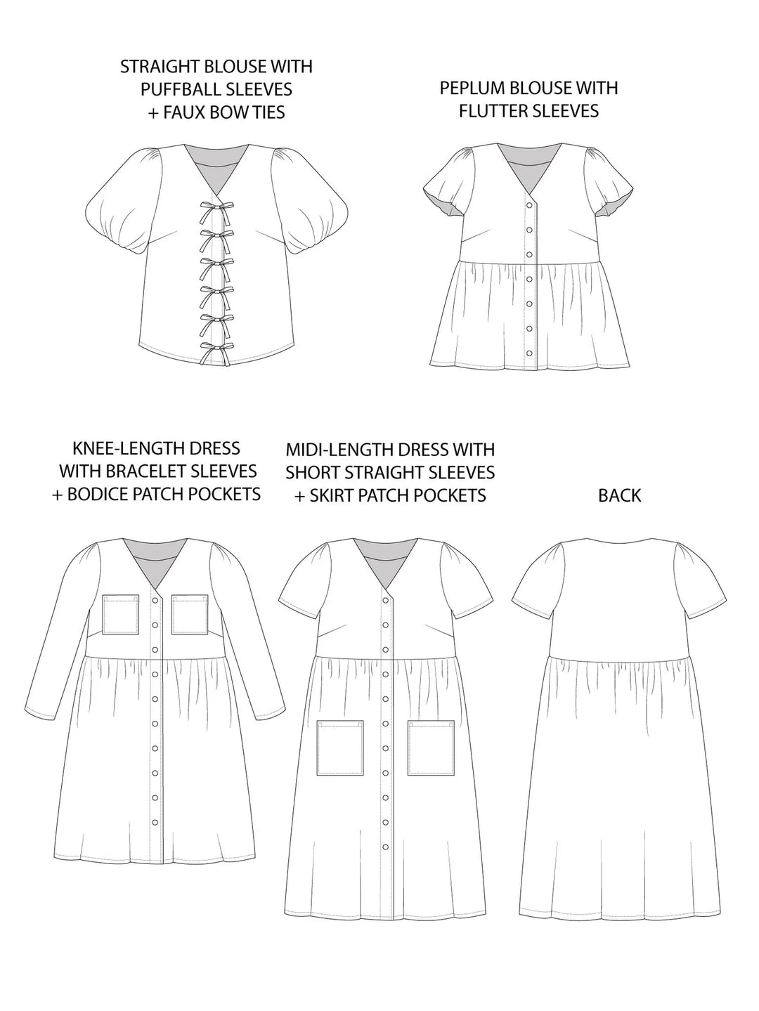 Nell Blouse and Dress pattern by Tilly and the Buttons – Make Fabric  Boutique