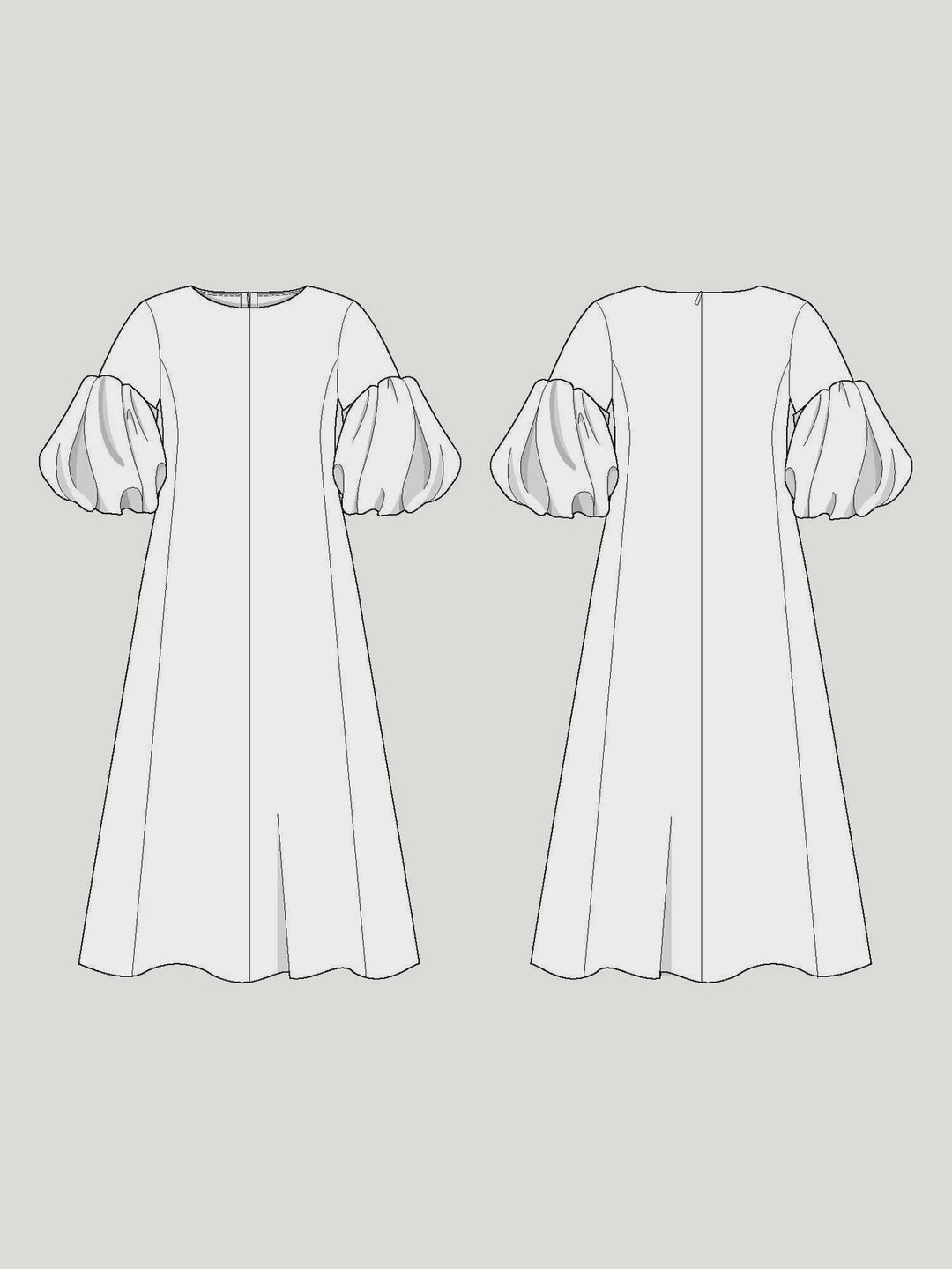 chinese dress ladies Assembly Line (SWE) / Printed Sewing Pattern / Hoodie Dress