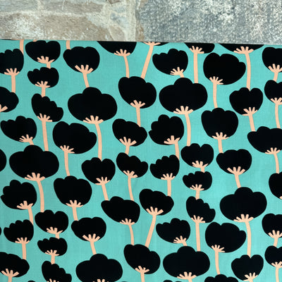 Poppies Pop Sea Blue Ecovero Viscose Fabric by Nerida Hansen - £12m