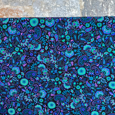 Purple Paisley Ecovero Viscose Fabric - £13m