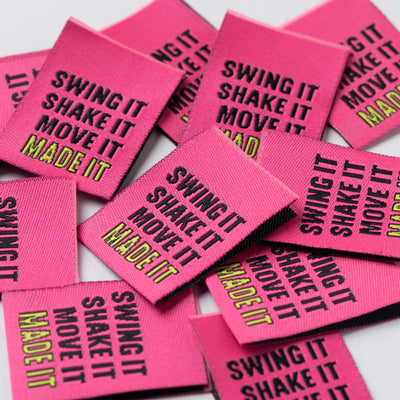 "Swing It!" woven labels by Little Rosy Cheeks