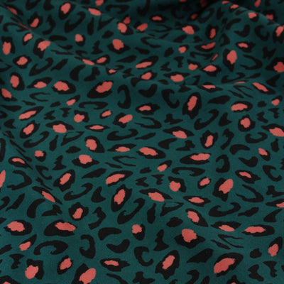 Bagheera Dark Green Lagoon Viscose Fabric by Eglantine et Zoe