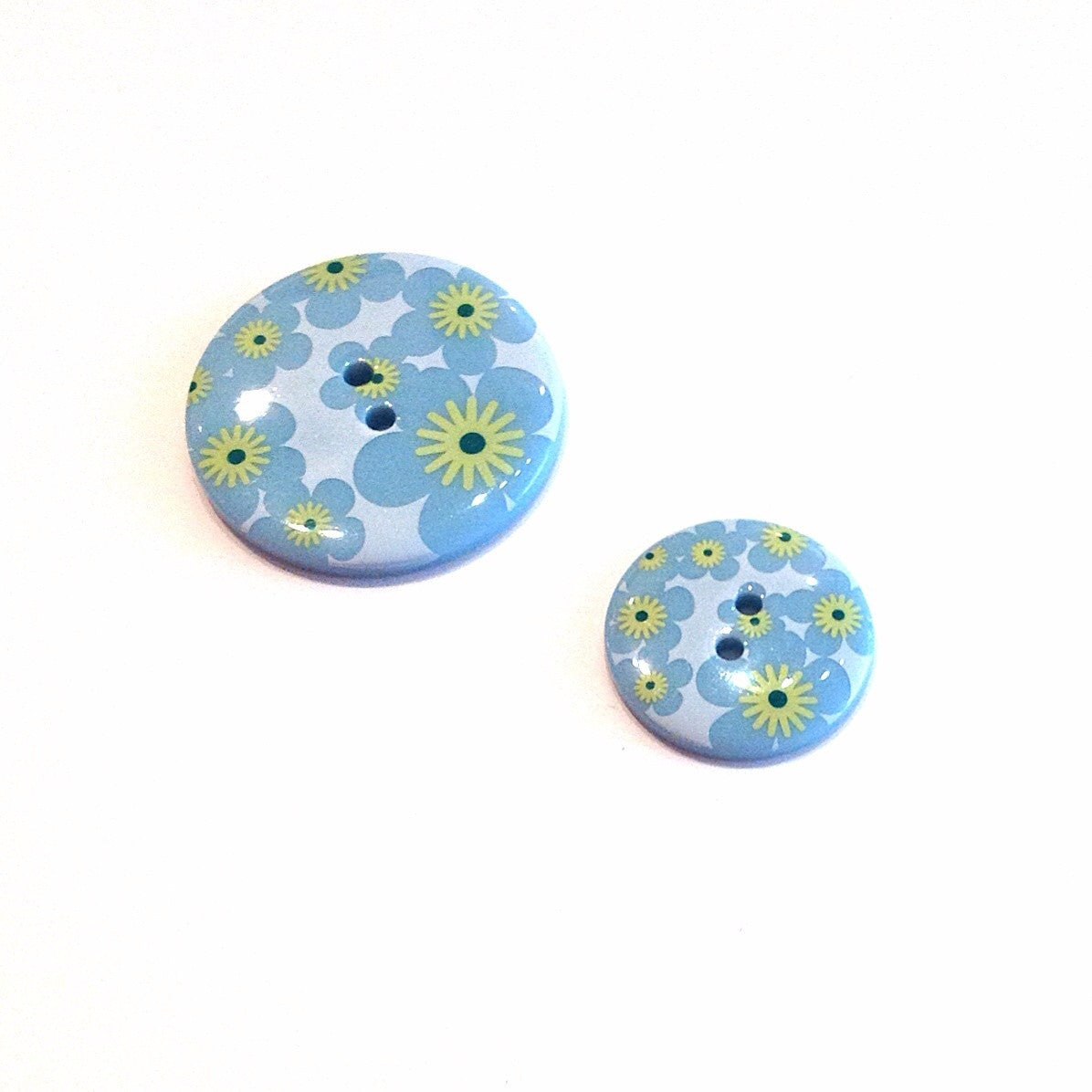 Blue Flower Print Button – Make Fabric Boutique