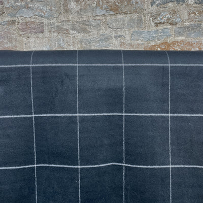 Black and White Checked Wool Mix Felt Coat FabricBlack and White Checked Wool Mix Felt Coat Fabric