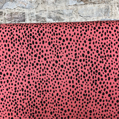 Rain of Dots Rose French Terry Fabric by Poppy